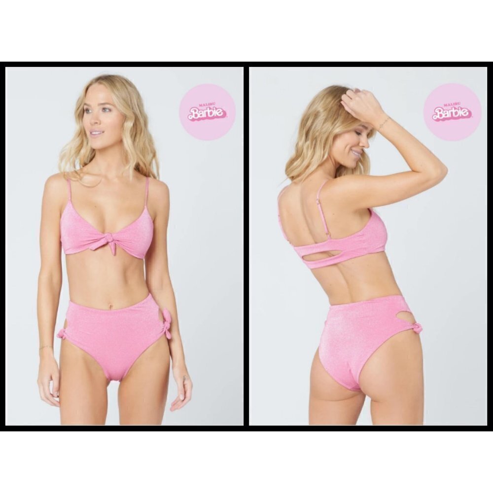 💕MALIBU BARBIE x L*SPACE💕 Shimmer Flashback Bikini Top + Bummin' Bikini Bottom